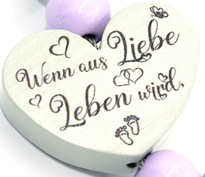 Schnullerkette mit Namen - Wenn aus Liebe, Leben wird... "Alina"